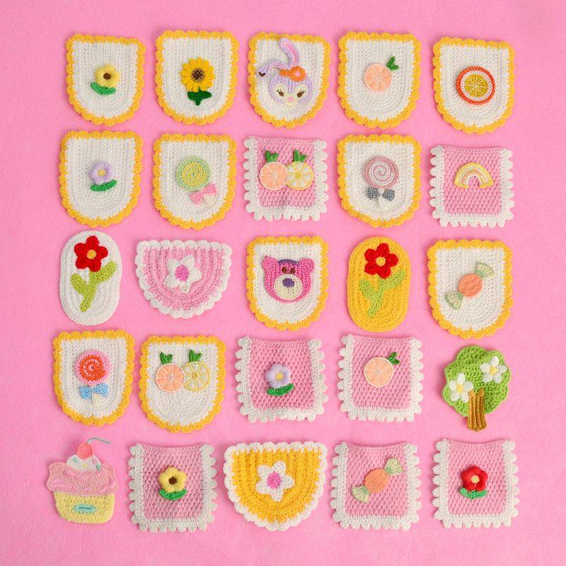 口袋布自缝毛线编织刺绣卡通可爱口袋布贴花朵水果动补丁贴时尚服,居家布艺,布贴,淘宝优惠券,粉丝福利购,淘宝优惠卷