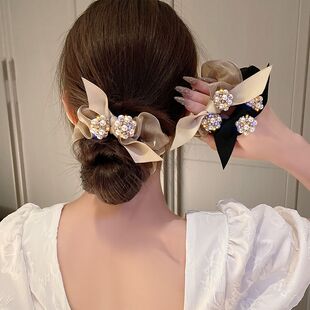 皮套女头绳精致韩国2026新款韩国头花饰品珍珠头饰头绳欧根纱