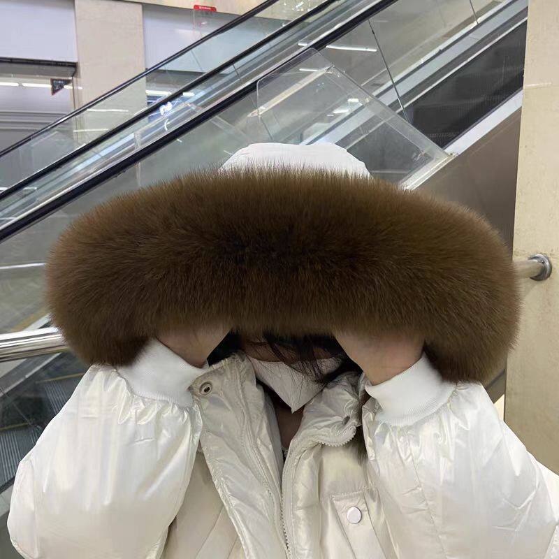 狐狸大毛领配件超大仿真毛狐狸毛领领子单卖羽绒服男女帽条棉服克