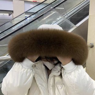 狐狸大毛领配件超大仿真毛狐狸毛领领子单卖羽绒服男女帽条棉服克