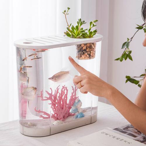 养虾专用缸透明仿玻璃家