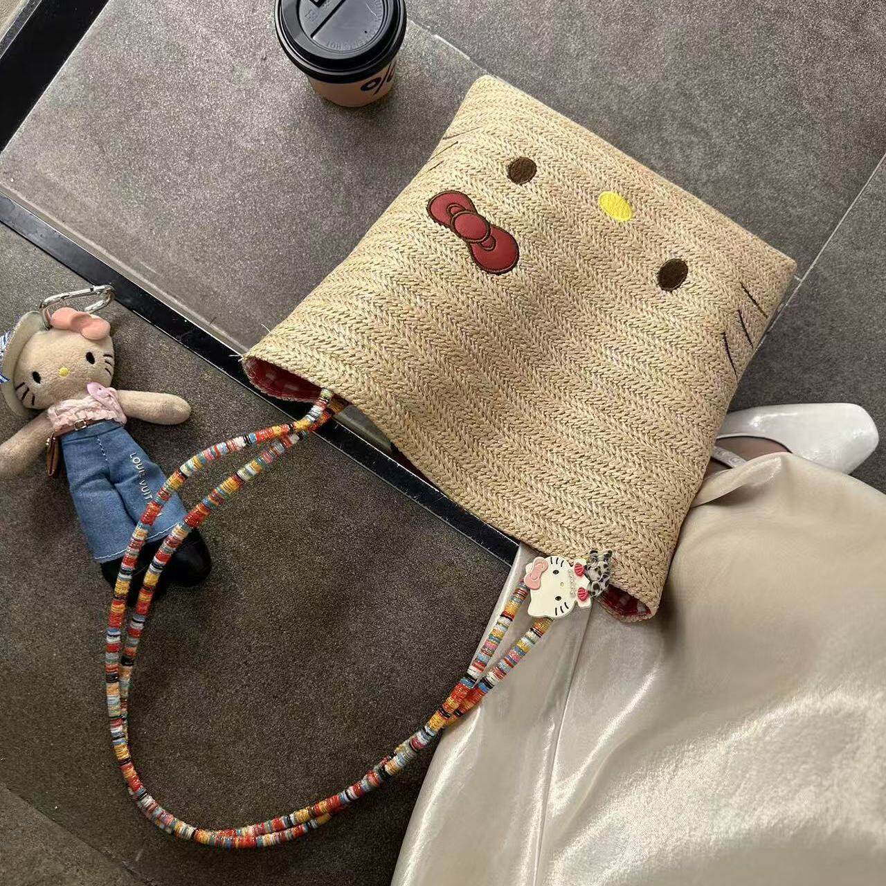 高端草编包卡通可爱通勤
