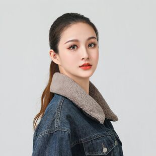 毛领替换皮衣毛领单卖牛仔针织衣领护领不掉毛衬衫领翻领假领子新