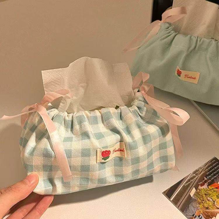 特别好看的抽纸盒蓝色格