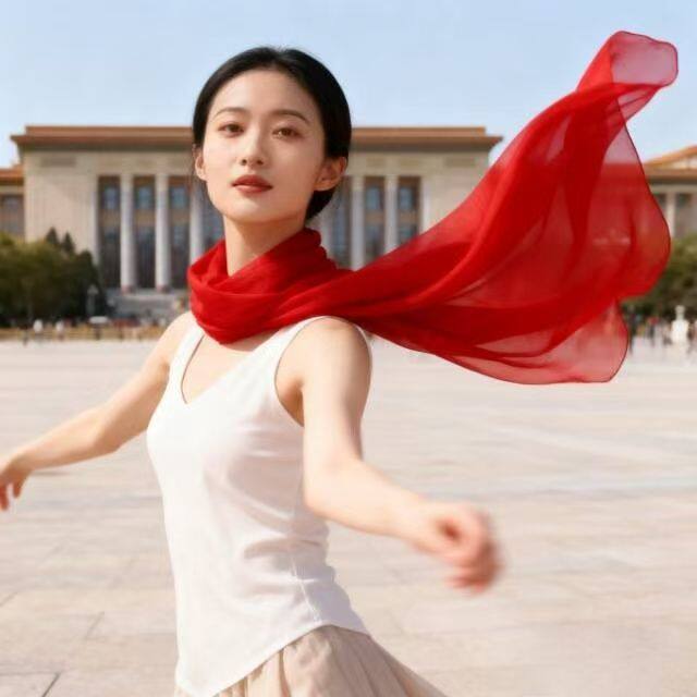 夏天护颈椎的围巾红色中