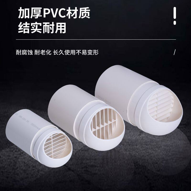 油烟机排烟管遮挡罩外墙出风口排风罩pvc通风透气帽油烟机卫生间