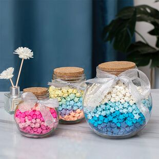 星星纸和玻璃瓶花鼓瓶星星瓶透明玻璃瓶手工幸运星星折纸条许愿瓶