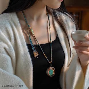 项链编织绳半成品可穿吊坠千里江山色吊坠绳挂脖项链手工编织绳子