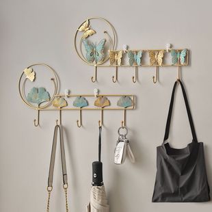 固定在墙上的挂衣架挂衣钩墙上挂钩免打孔房间卧室挂钩ins风高颜