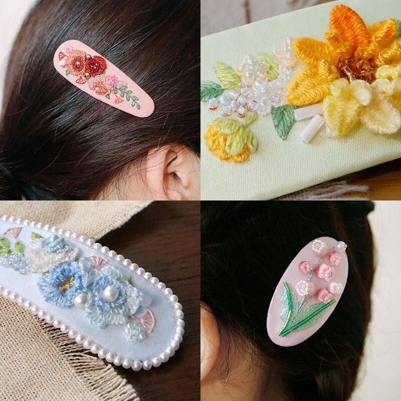 法式刺绣diy材料包立体发