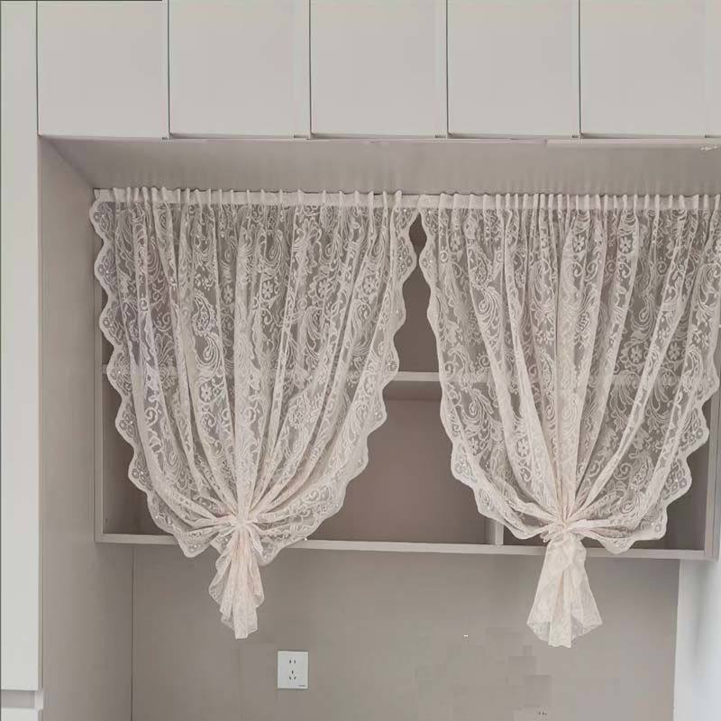 氛围感帘子纱帘飘窗开窗钉珠法式复古魔术贴免遮挡衣柜蕾丝田园窗,居家布艺,垂直帘/梦幻帘,淘宝优惠券,粉丝福利购,淘宝优惠卷