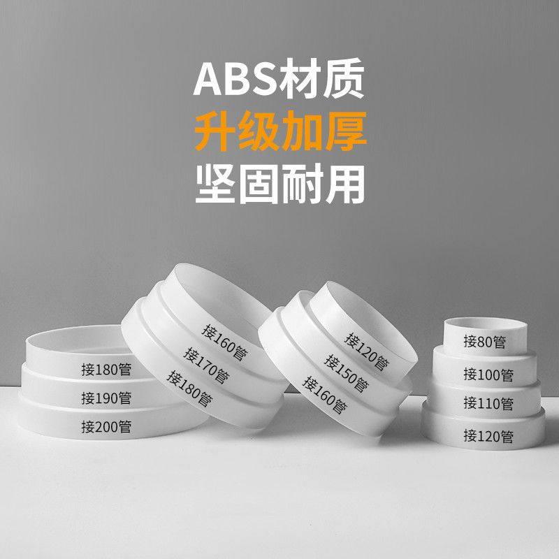 油烟机排烟口接头抽油烟机铝箔烟管转换接头排风管变径器加高大小