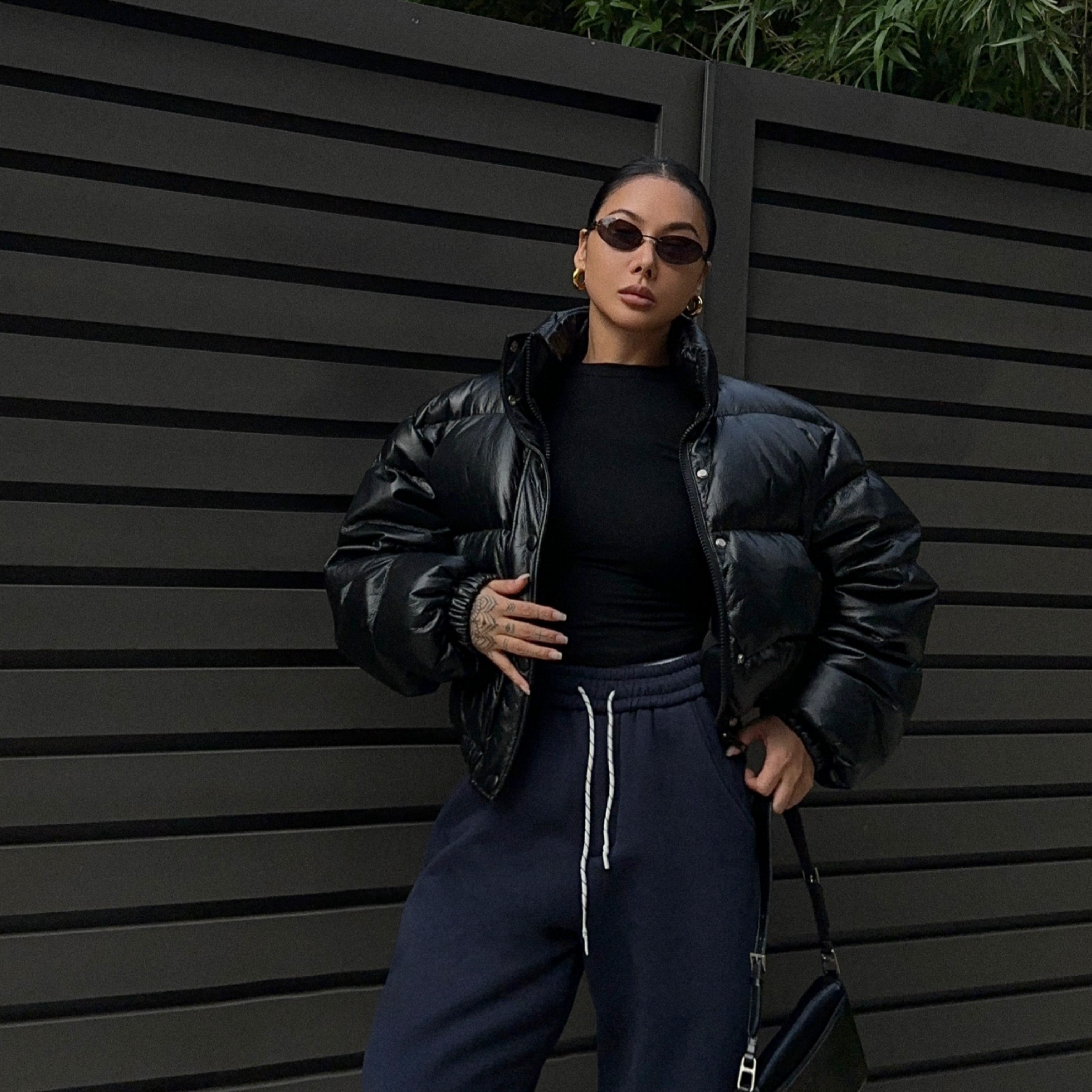 PU皮棉服外套短款女黑色美式街头复古保暖冬季新肯豆同款面包服潮