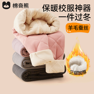 儿童棉裤 加绒加厚内穿儿童打底秋裤 子 内搭冬季 女童校服神器保暖裤