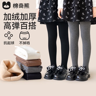 儿童连裤袜秋冬加绒加厚宝宝打底袜外穿配裙子春秋薄绒女童打底裤