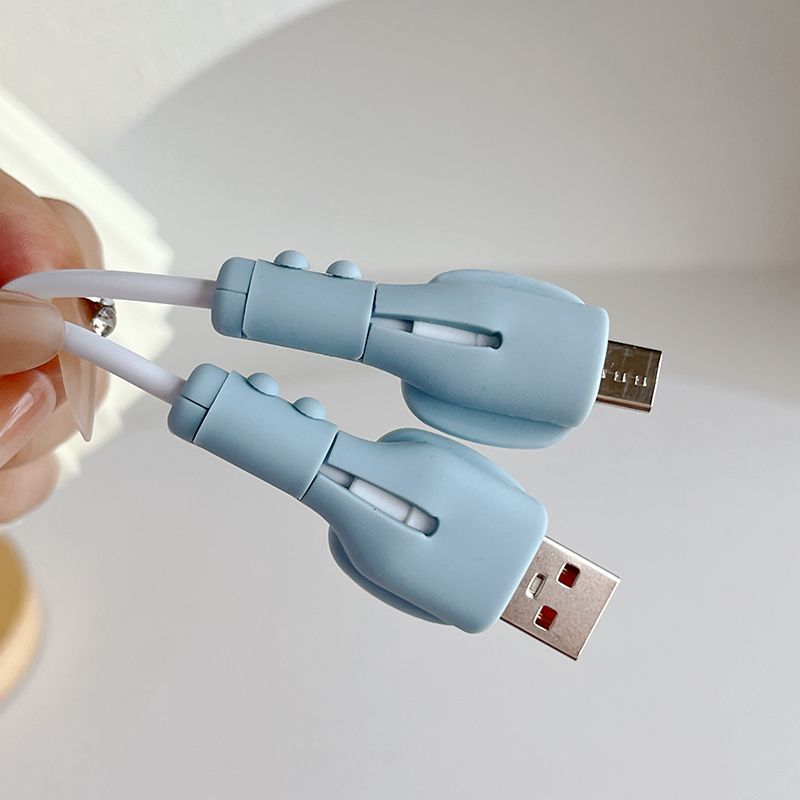 手机充电口保护套硅胶数据线保护套适用苹果华为一加小米op咬线器