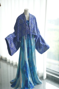 青泠谷春秋雪尼尔提花法门寺披衫齐胸八破背带裙