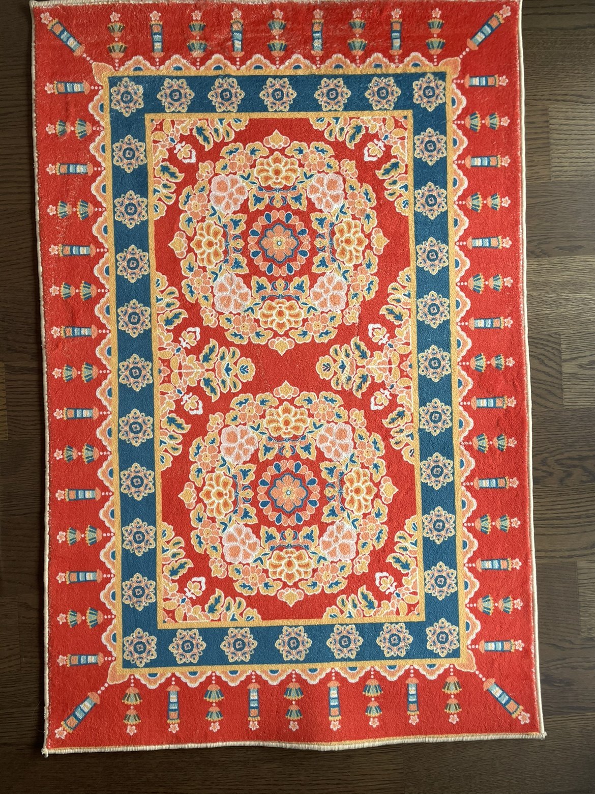 青泠谷仿羊绒宝相花汉服摄影门垫地垫90厘米乘60厘米,女装/女士精品,民族服装/舞台装,淘宝优惠券,粉丝福利购,淘宝优惠卷