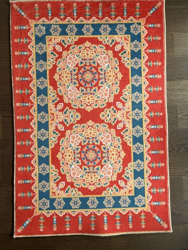 青泠谷仿羊绒宝相花汉服摄影门垫地垫90厘米乘60厘米