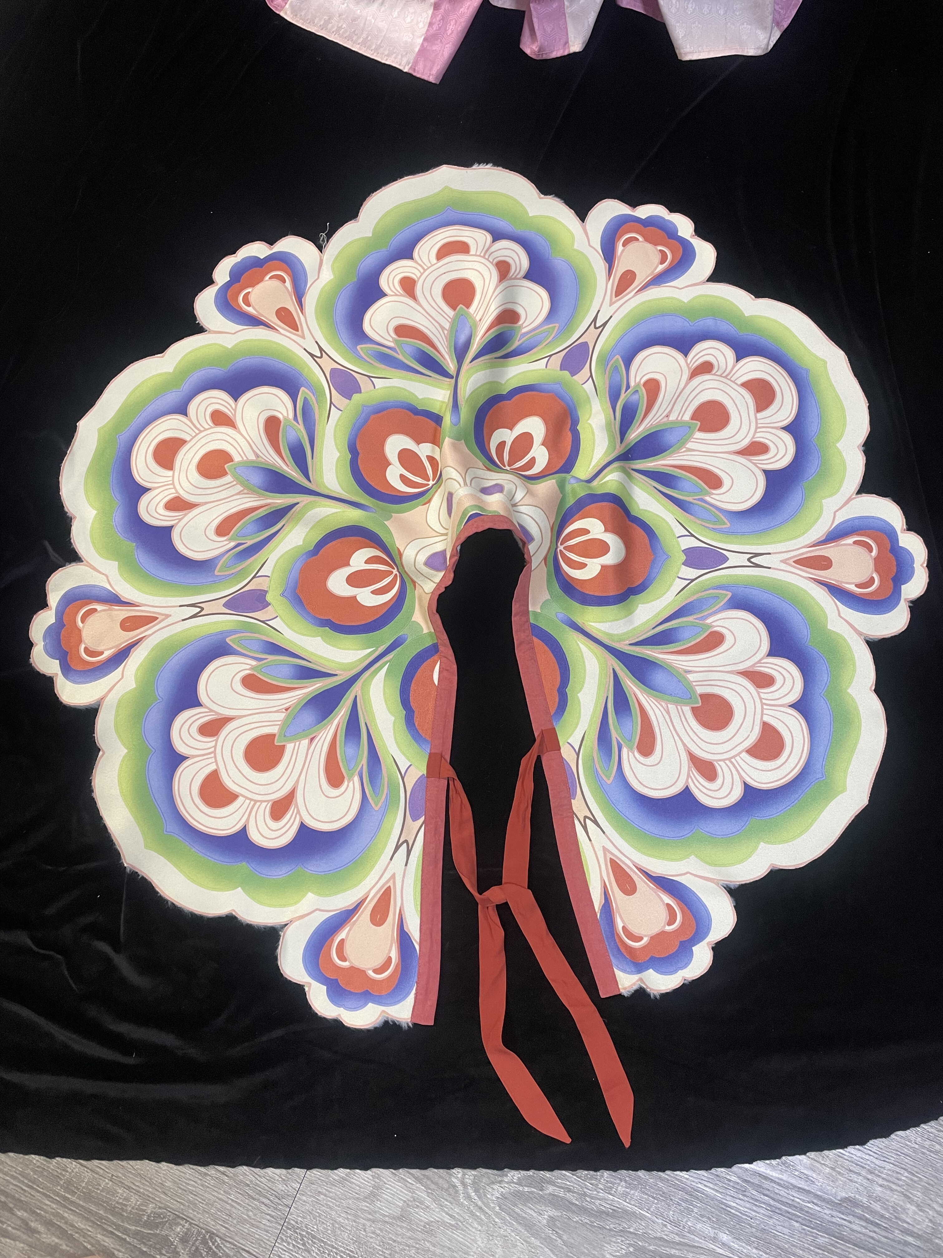 青泠谷仿兔毛大团花披肩