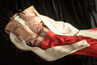 青泠谷原创汉服女织锦唐背子春秋款汉服现货复原汉服套装