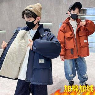 男童冬季 派克服棉袄男孩洋气外穿防寒棉衣潮 加绒加厚外套2025新款