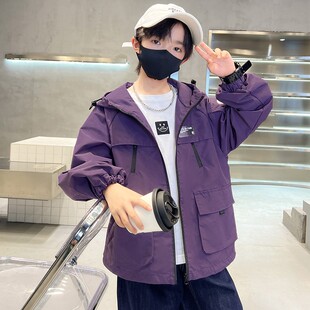 男童外套秋装2025新款大儿童冲锋衣痞帅气时髦男孩早秋季流行爆款