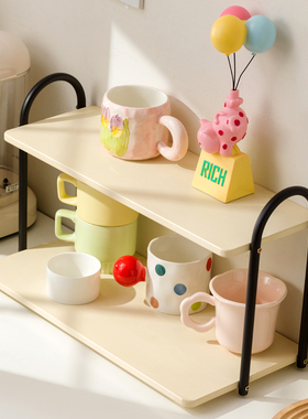 梯形实木亚克力桌面多层杯架咖啡杯水杯香水新款展示收纳置物架子