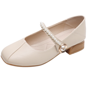 真皮鞋子女2026春秋新款透气皮鞋玛丽珍休闲平底软底豆豆鞋乐福鞋