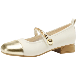 玛丽珍女鞋2025春秋新款平底豆豆单鞋法式配裙子温柔晚晚风气质鞋