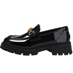 真皮厚底一脚蹬乐福鞋女2025冬新款百搭玛丽珍英伦风小皮鞋黑单鞋