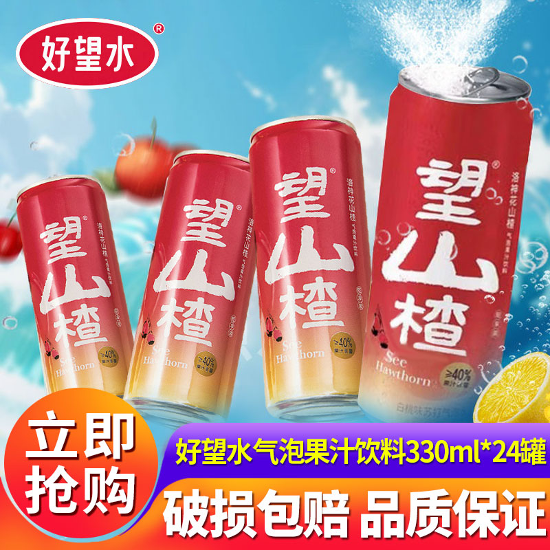好望水望山楂气泡水330ml*24罐易拉罐碳酸饮料整箱夏日解暑饮料
