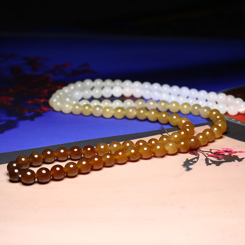 和田玉且末糖黄糖红糖半成品手串