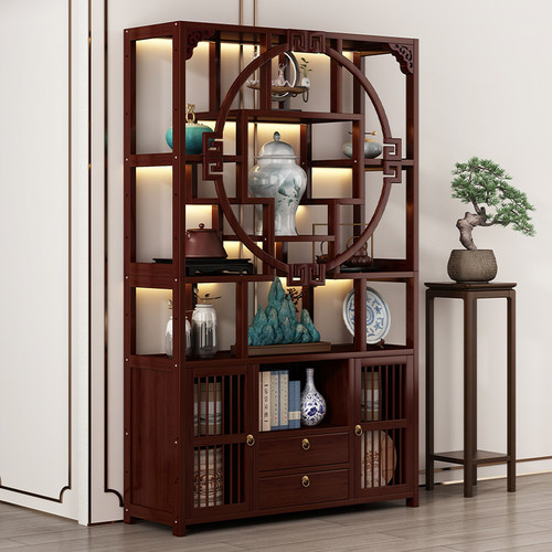 博古架中式茶柜置物架客厅多宝阁摆件展示架非实木茶叶茶具收纳架