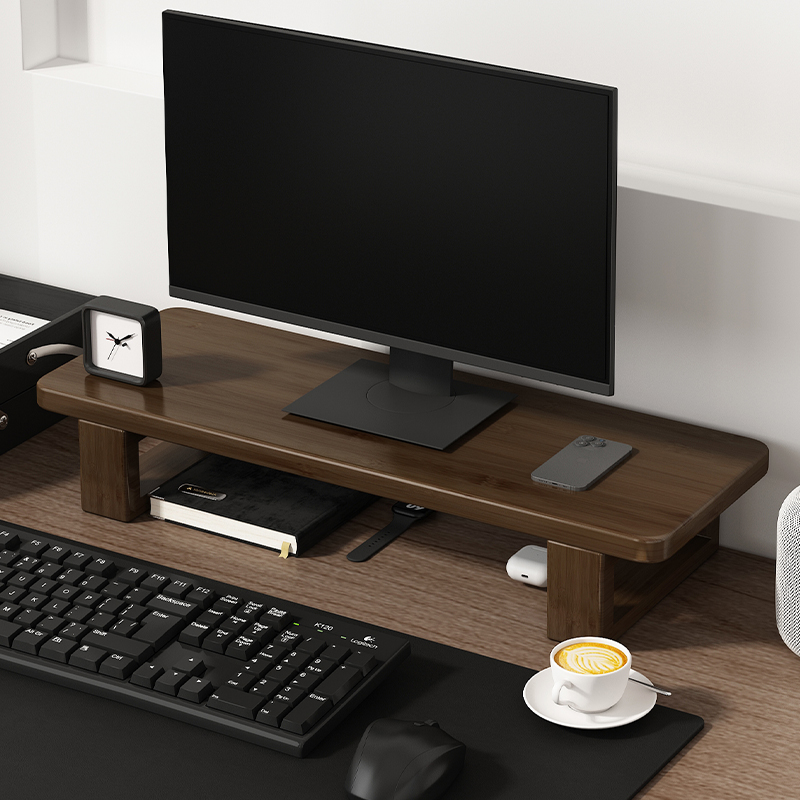 电脑增高架办公室桌面显示器垫高底座托架非实木简易台面置物架子