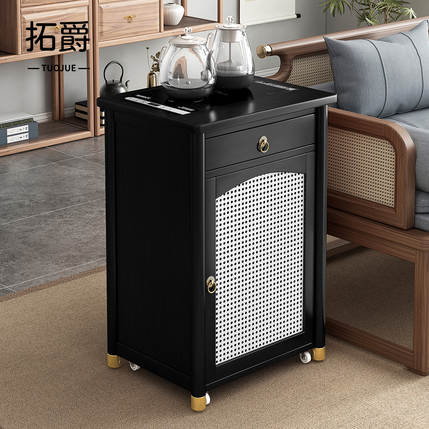 【升级带轮设计】小茶几茶水柜