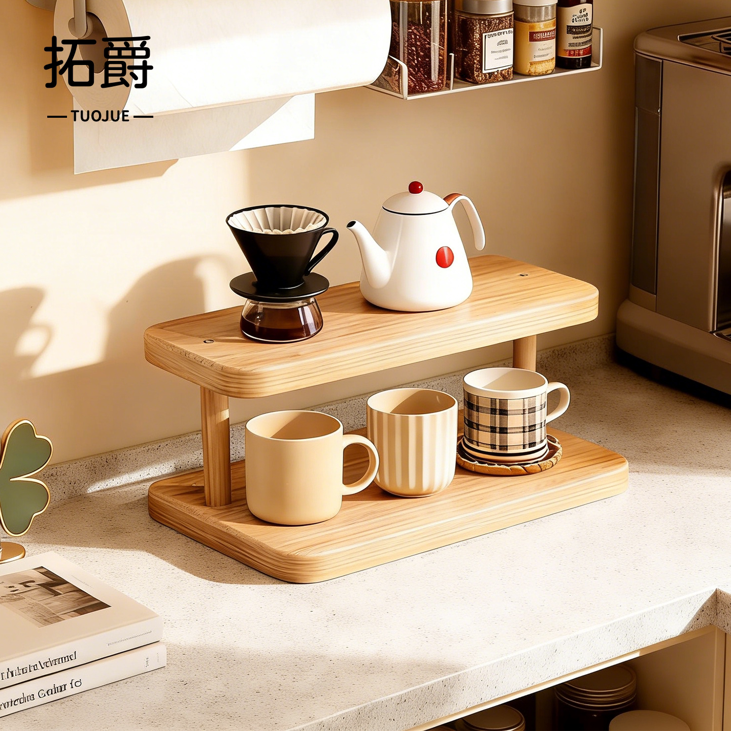 【环保实木】小型杯架杯子置物架图片