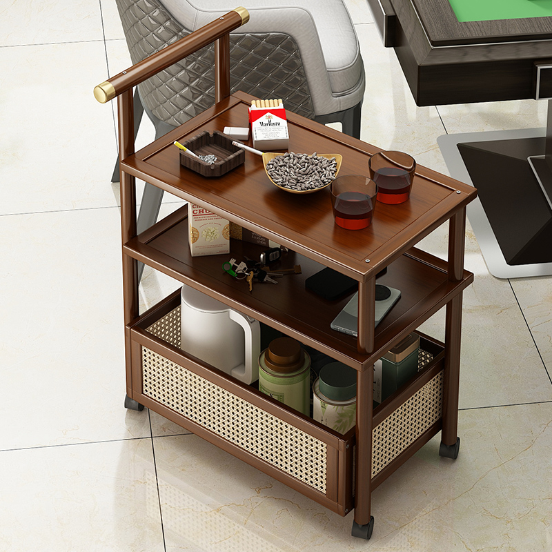 【带轮移动】移动边几棋牌室茶架