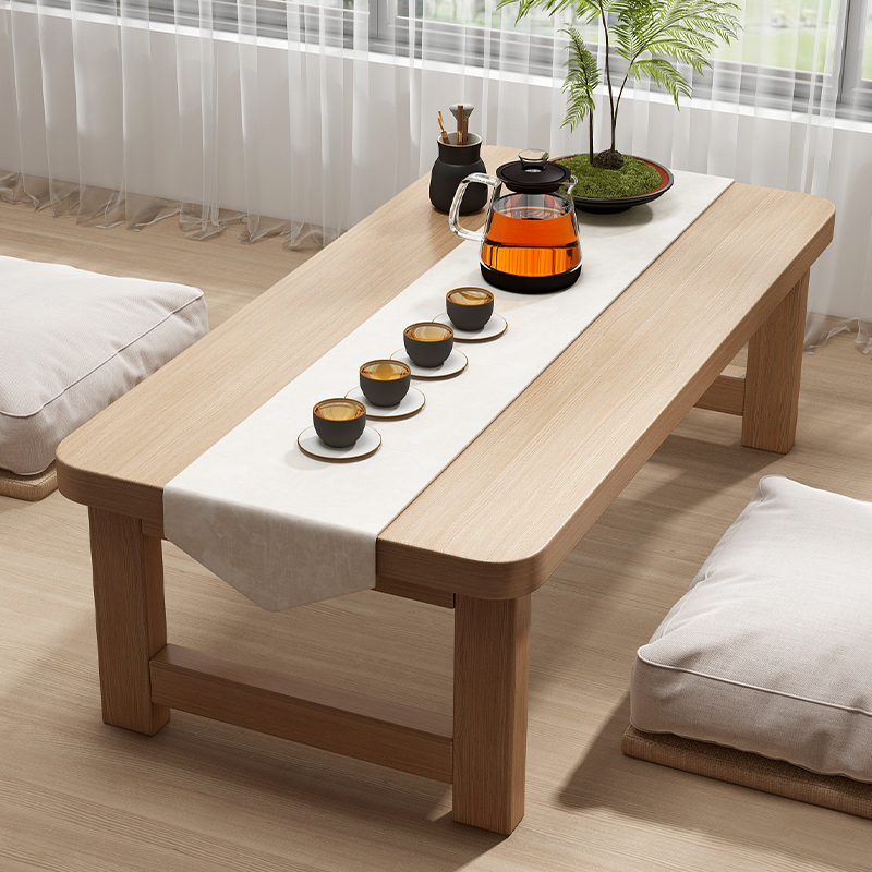 折叠桌家用小户型中式飘窗桌实木简易炕桌坐地矮桌榻榻米茶桌新款