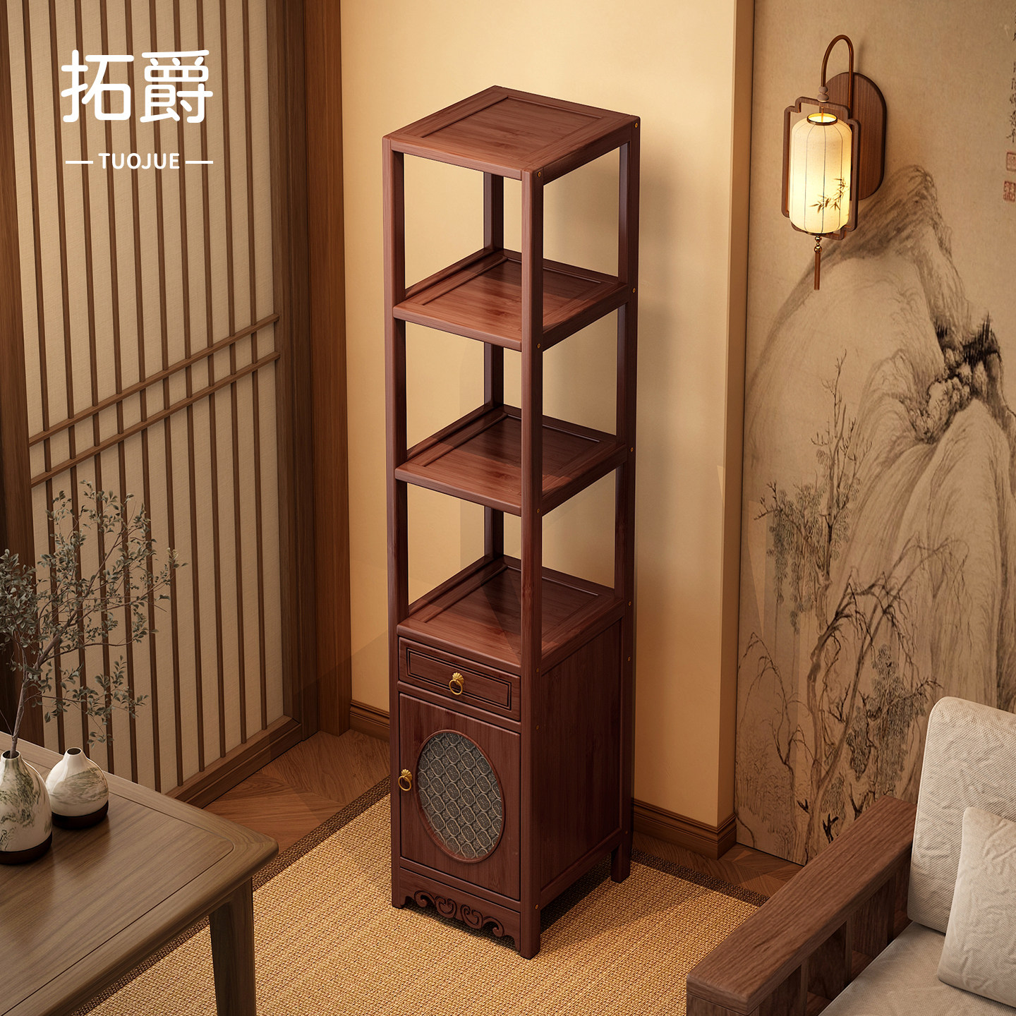 【加厚板材！】中古风花架置物架图片