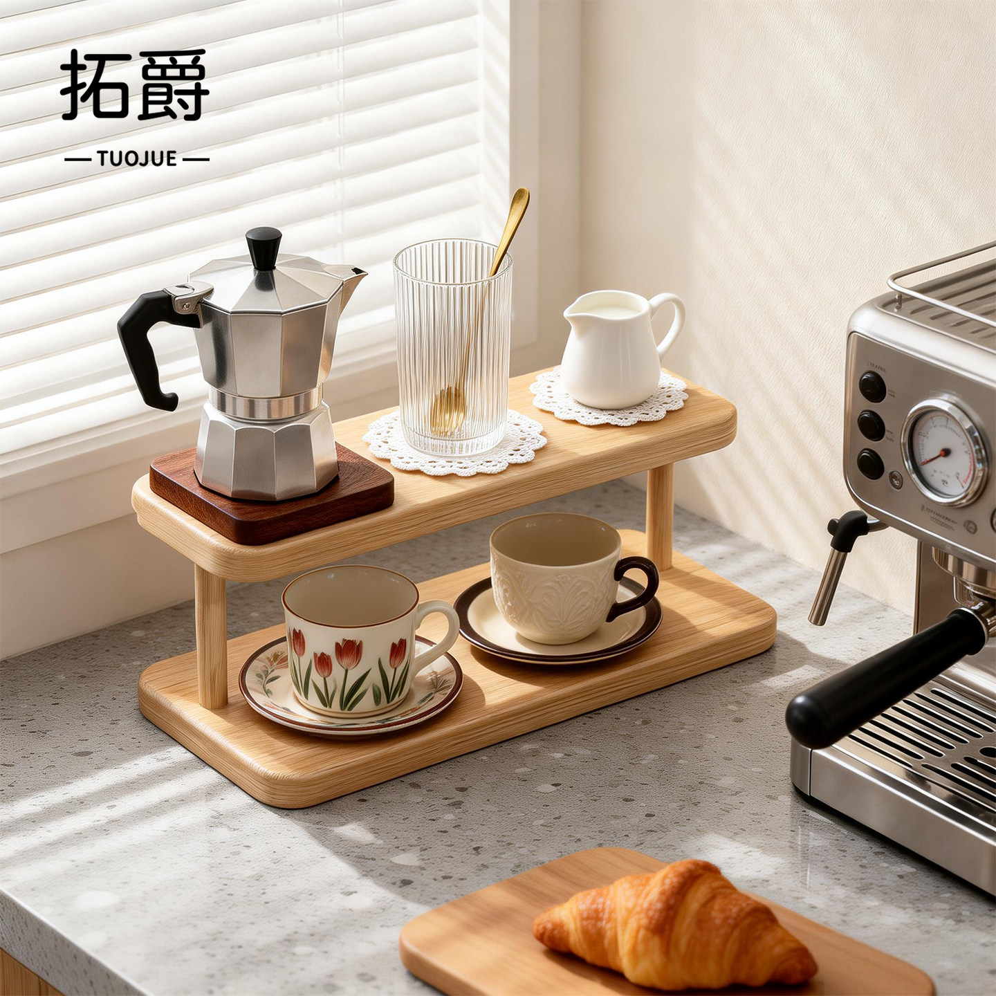 【杯子收纳就选它】实木杯架图片