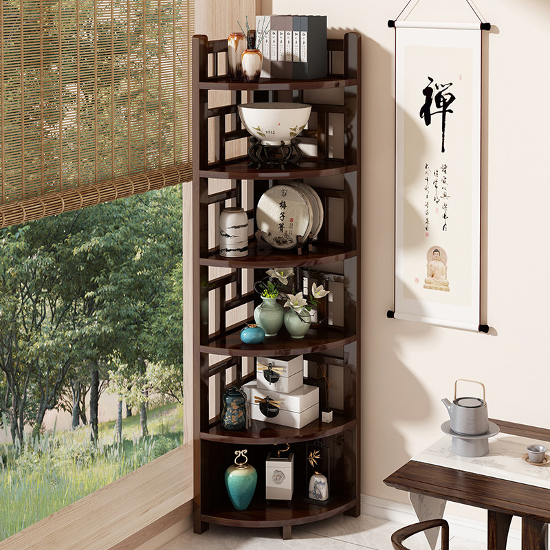 转角置物架墙角柜新中式三角柜茶室多层收纳架靠墙非实木储物柜子,住宅家具,角柜,淘宝优惠券,粉丝福利购,淘宝优惠卷