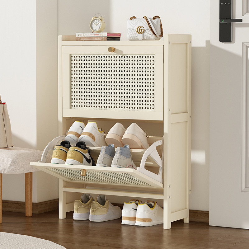 翻斗式鞋架家用门口超薄鞋子收纳神器省空间非实木奶油风防尘鞋柜,收纳整理,鞋子收纳架,淘宝优惠券,粉丝福利购,淘宝优惠卷