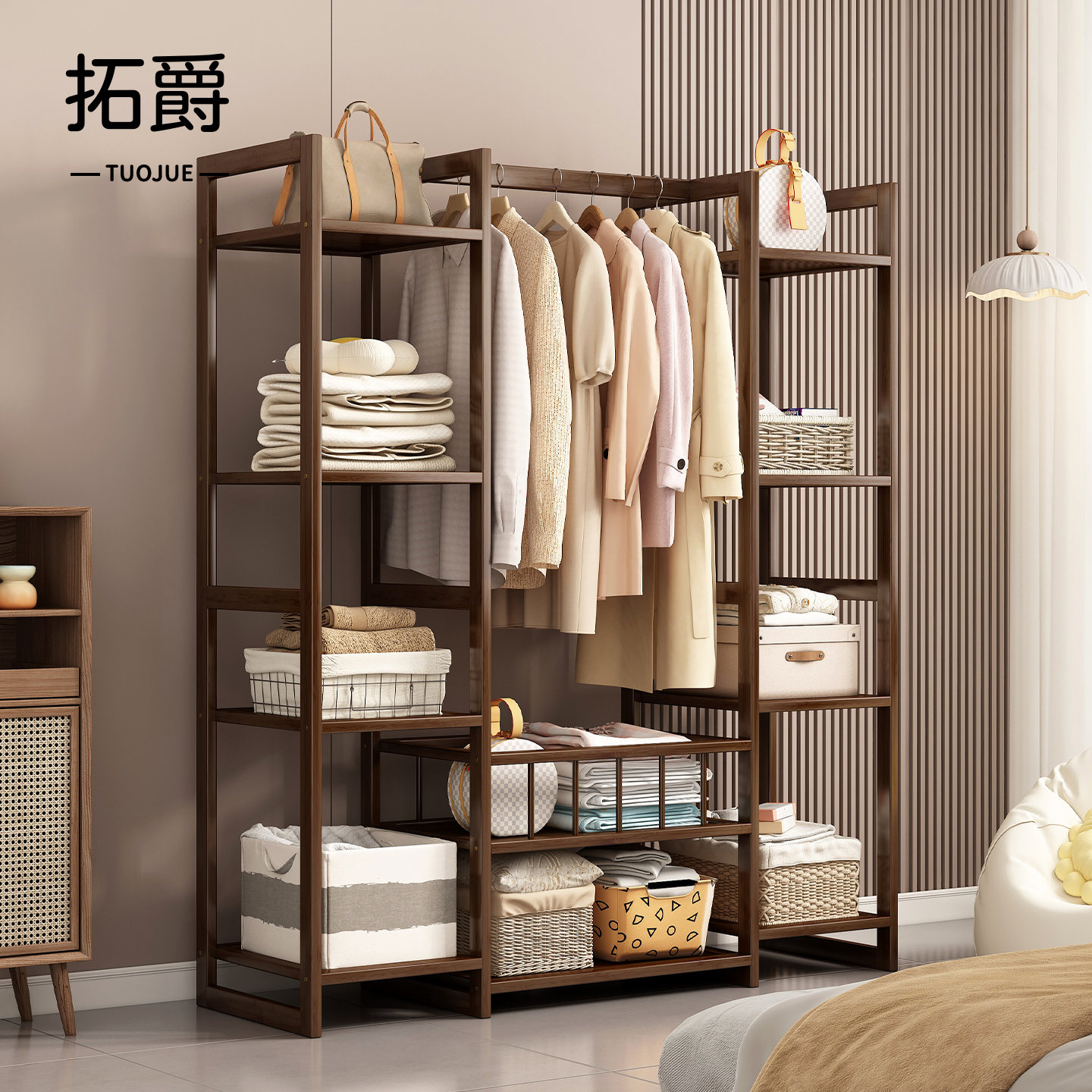 【衣服收纳神器！】衣帽架家用