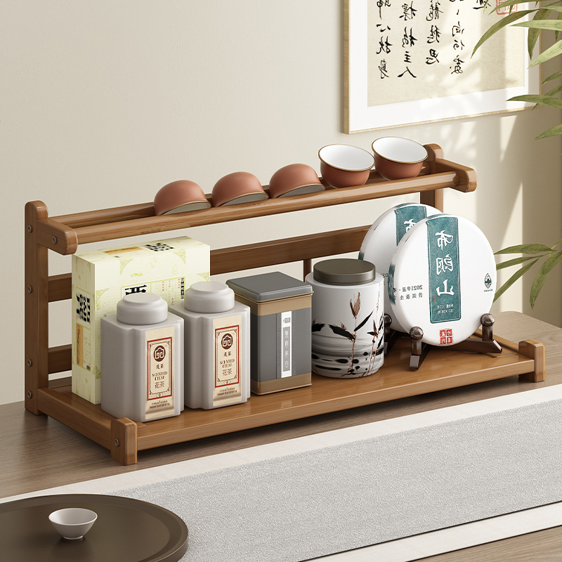 【茶桌收纳神器】桌面小型博古架
