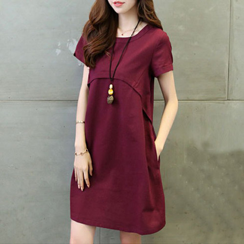 棉麻连衣裙夏季2025新款小个子