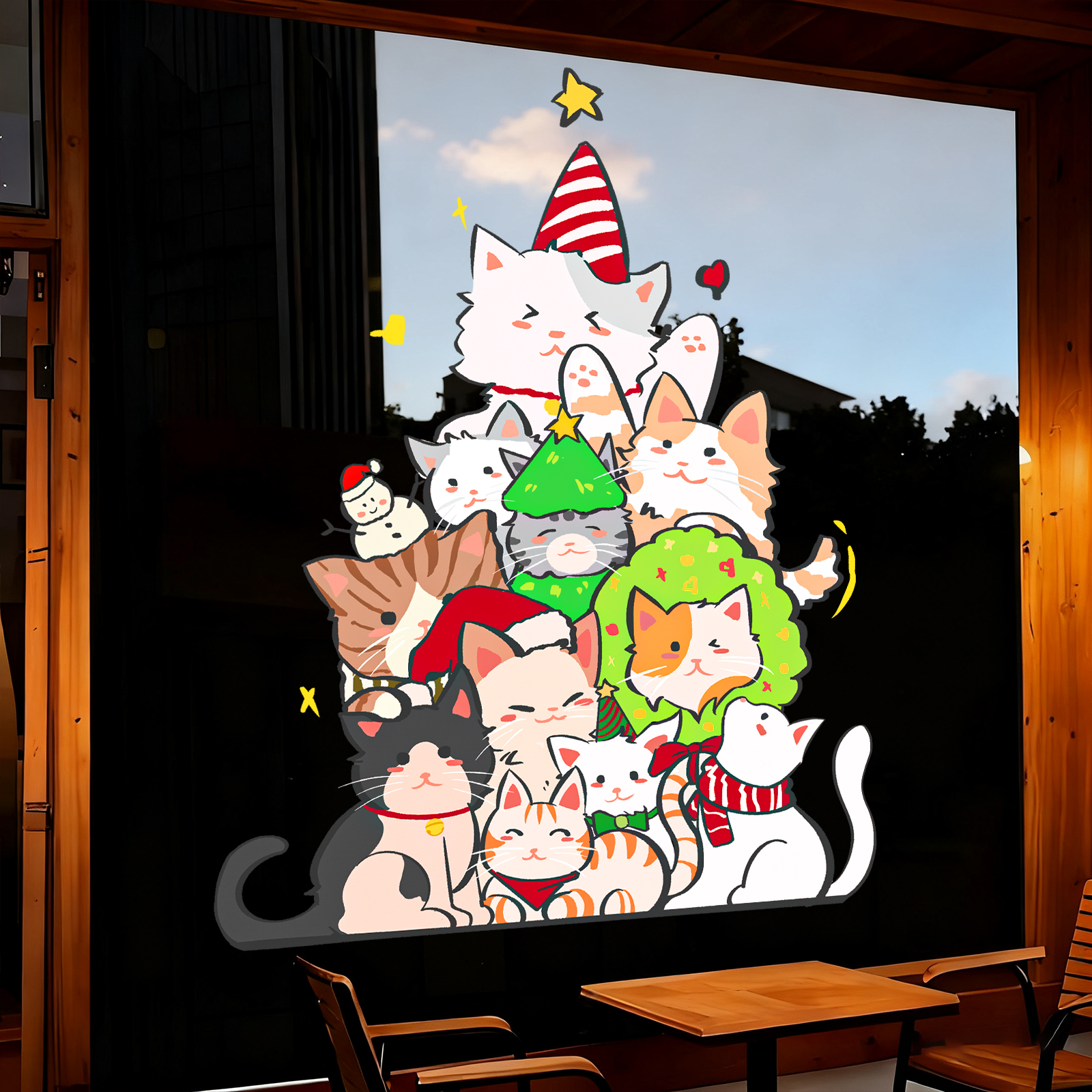 2026新款圣诞节氛围感静电窗花