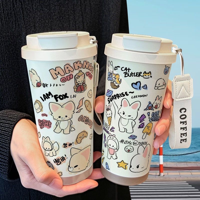 straykids周边保温杯316不锈钢大容量便携车载咖啡杯ins风水杯