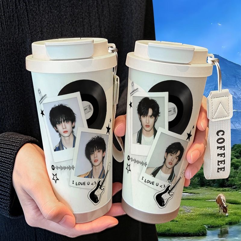 左航张极登陆少年保温杯学生吸管大容量316不锈钢车载咖啡杯