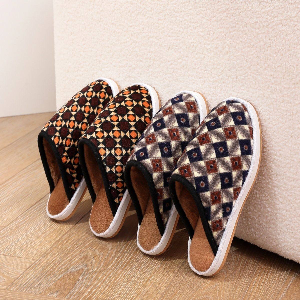 手工女式棉鞋手工棉拖鞋牛筋棉拖鞋女款冬季男(不包跟)居家加厚手